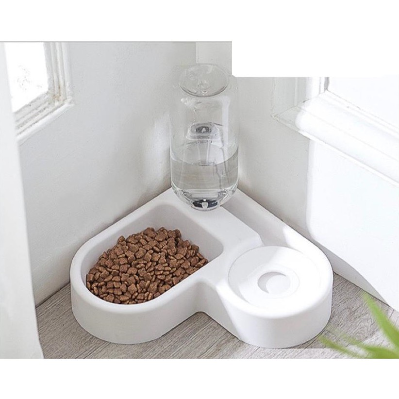 Bát ăn đôi kèm Bình Nước Tự Động khay ăn chén ăn cho chó mèo
