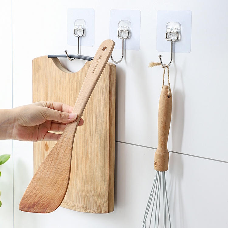 1 Móc inox trong suốt treo đồ dán tường siêu chịu lực 5kg xoay 180° tiện dụng 7x7cm