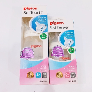 Bình sữa pigeon softouch cổ rộng 150ml và 250ml chính hãng