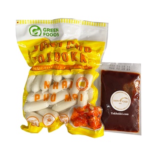 [Tok Phô mai kèm sốt] Bánh Gạo Tokbokki Hàn Quốc nhân Phô Mai kèm sốt tương ớt Hàn Quốc 500g