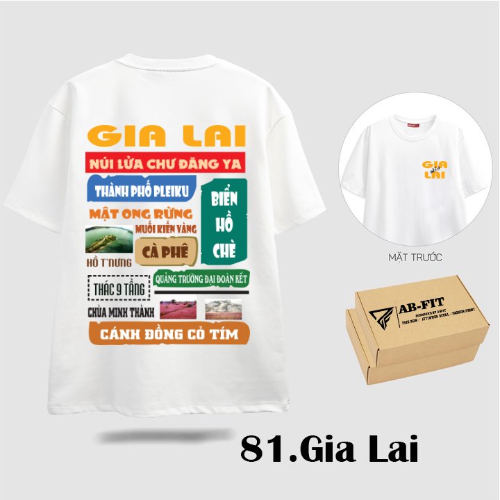 Áo thun nam nữ tay lỡ 81 Gia Lai unisex áo phông ABFIT Hà Nội dáng form rộng tee basic đẹp