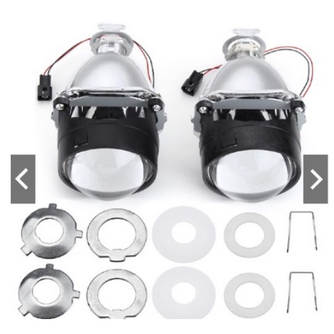 Bộ  đèn 2.5 HID Bi-Xenon  gương cầu thấu kính cắt sáng chống chói lóa cho xe hơi ô tô bóng H1 chóa h4 H7