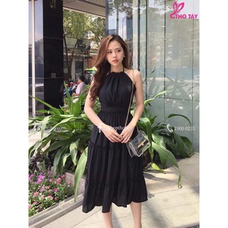 Đầm Nữ chữ A ba tầng ôm eo thời trang gemfa