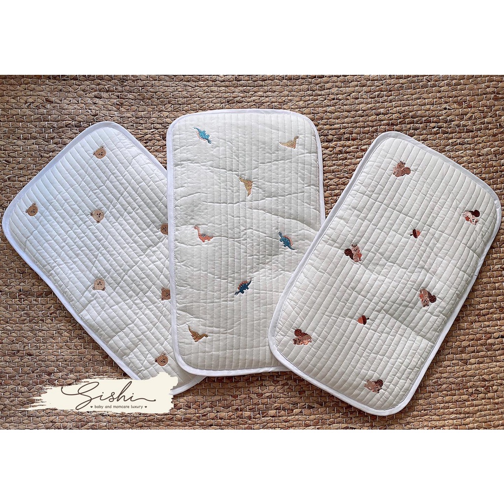Gối sơ sinh 3D Air Mesh Sishi thoáng khí chần bông mỏng