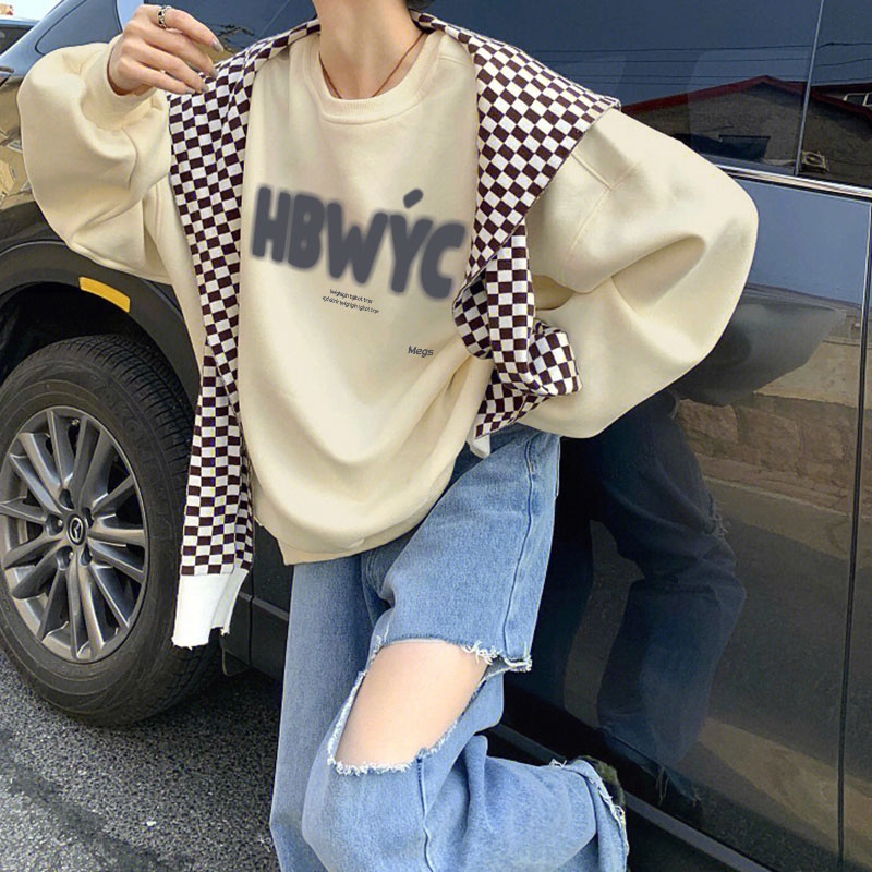 Áo NRVP tay dài oversize in họa tiết phong cách Hàn Quốc thời trang cho nam và nữ