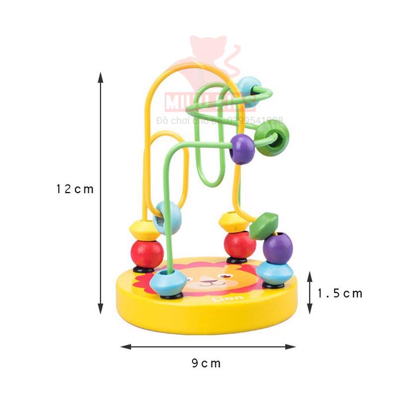 Đồ Chơi Luồn Hạt Gỗ Mini  Cho Bé Luyện  Tay Và Tính Kiên Nhẫn