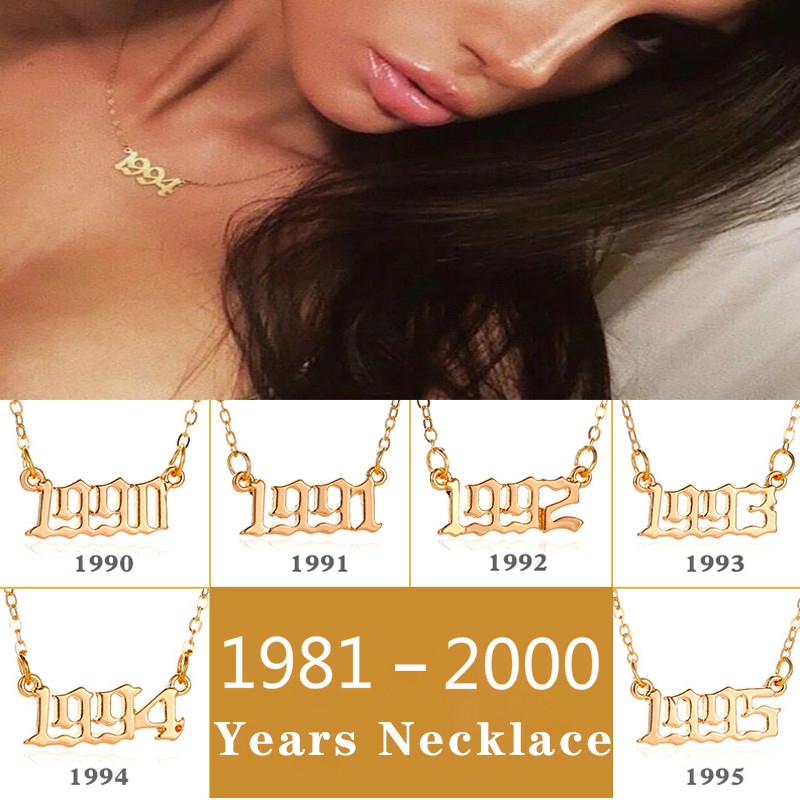 Dây Chuyền Mạ Vàng Mặt Hình Số Năm Từ 1981-2000 Độc Đáo