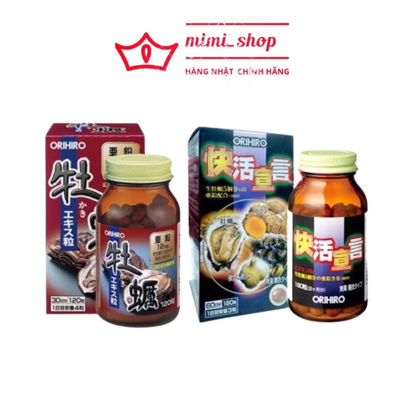Viên uống tinh chất hàu tươi orihiro Nhật Bản, tinh chất hàu tươi tỏi nghệ orihiro
