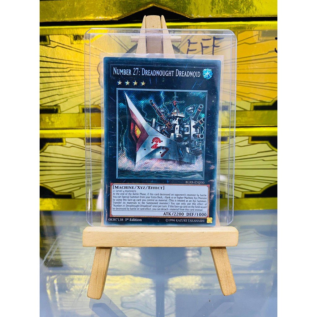 [ Dưa Hấu Yugioh ] Lá bài thẻ bài Number 27 Dreadnought Dreadnoid - Secret Rare - Tặng bọc bài nhựa bảo quản