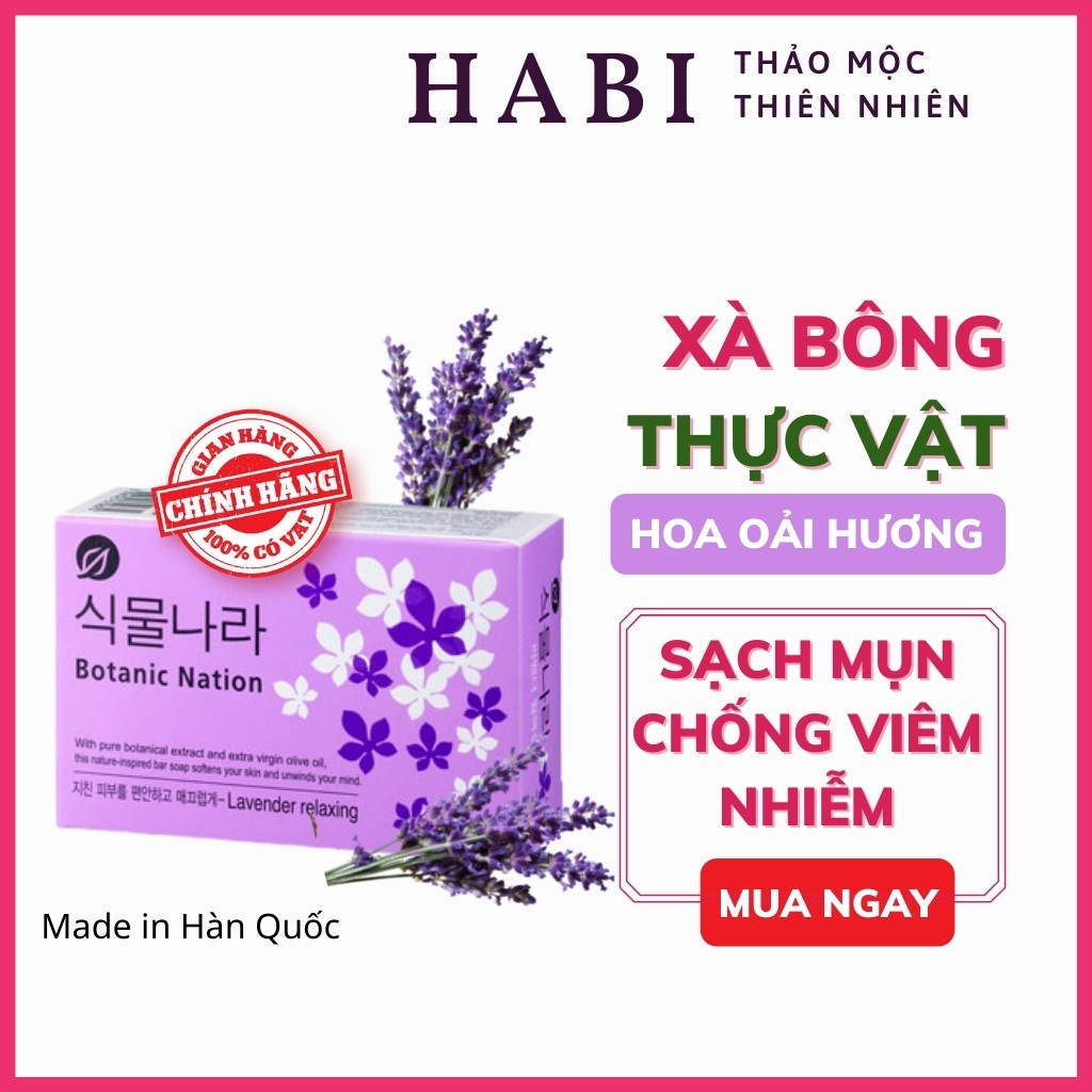 Xà phòng tắm thảo dược Hàn Quốc, xà bông cục soap tẩy da chết trắng da ngừa mụn 100g | BigBuy360 - bigbuy360.vn