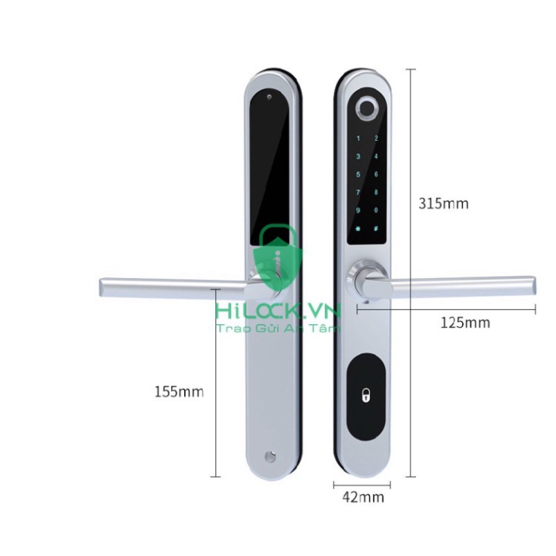 Khóa cửa vân tay thông minh HL-8500 vân tay, mật mã, thẻ từ và chìa cơ