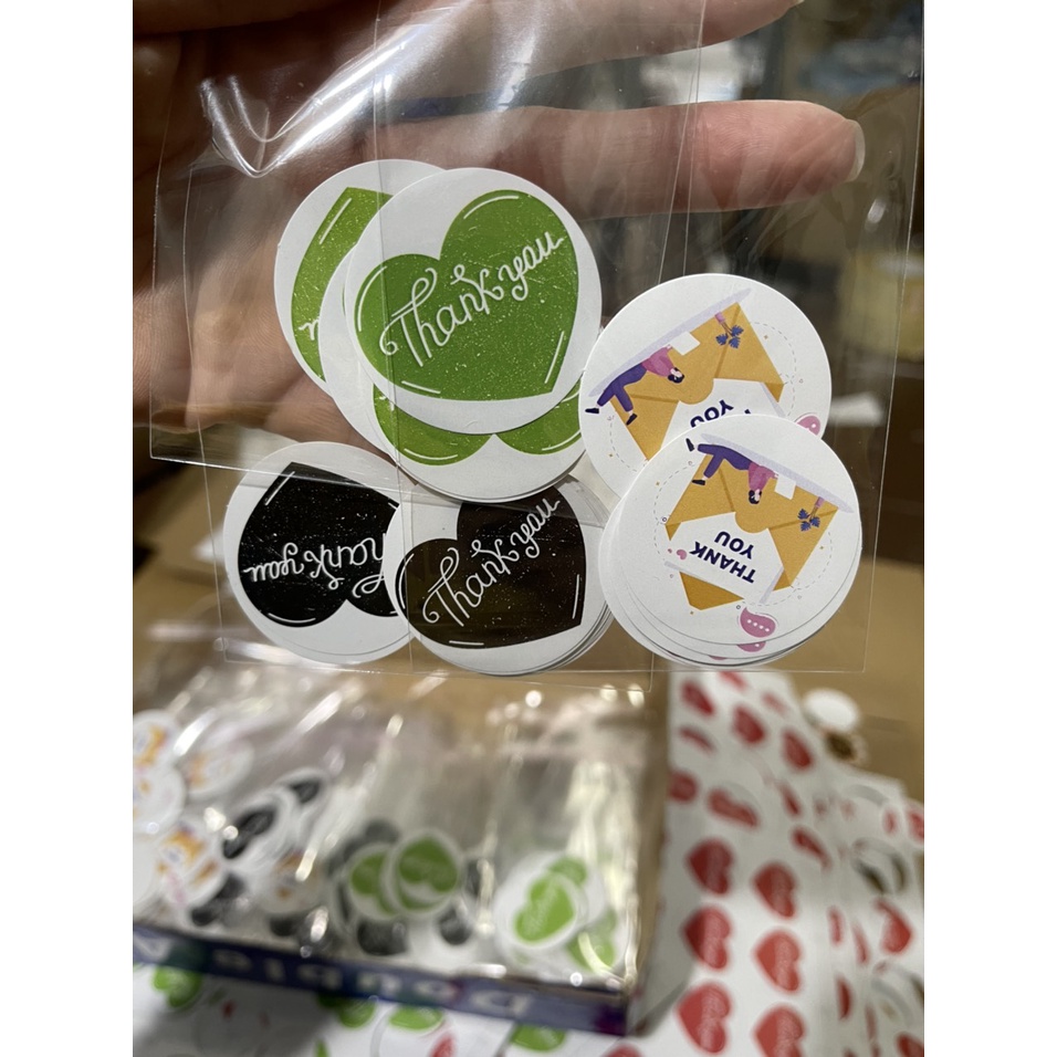 Set 500 tem dán sticker nhãn dán cảm ơn đẹp