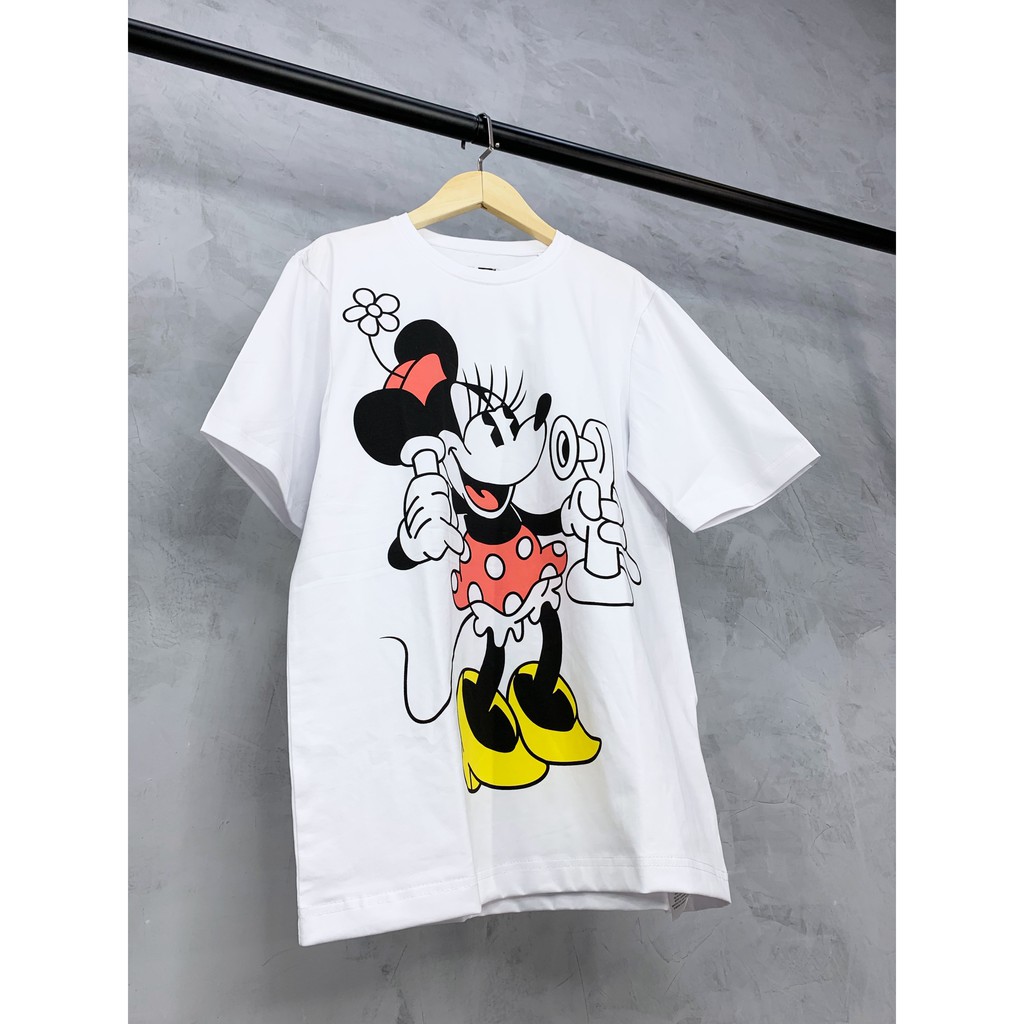 (HÀNG XUẤT XỊN) Áo LV01 trắng MICKEY TEE UNISEX Made in Cambodia Full tag code Size XS S M L