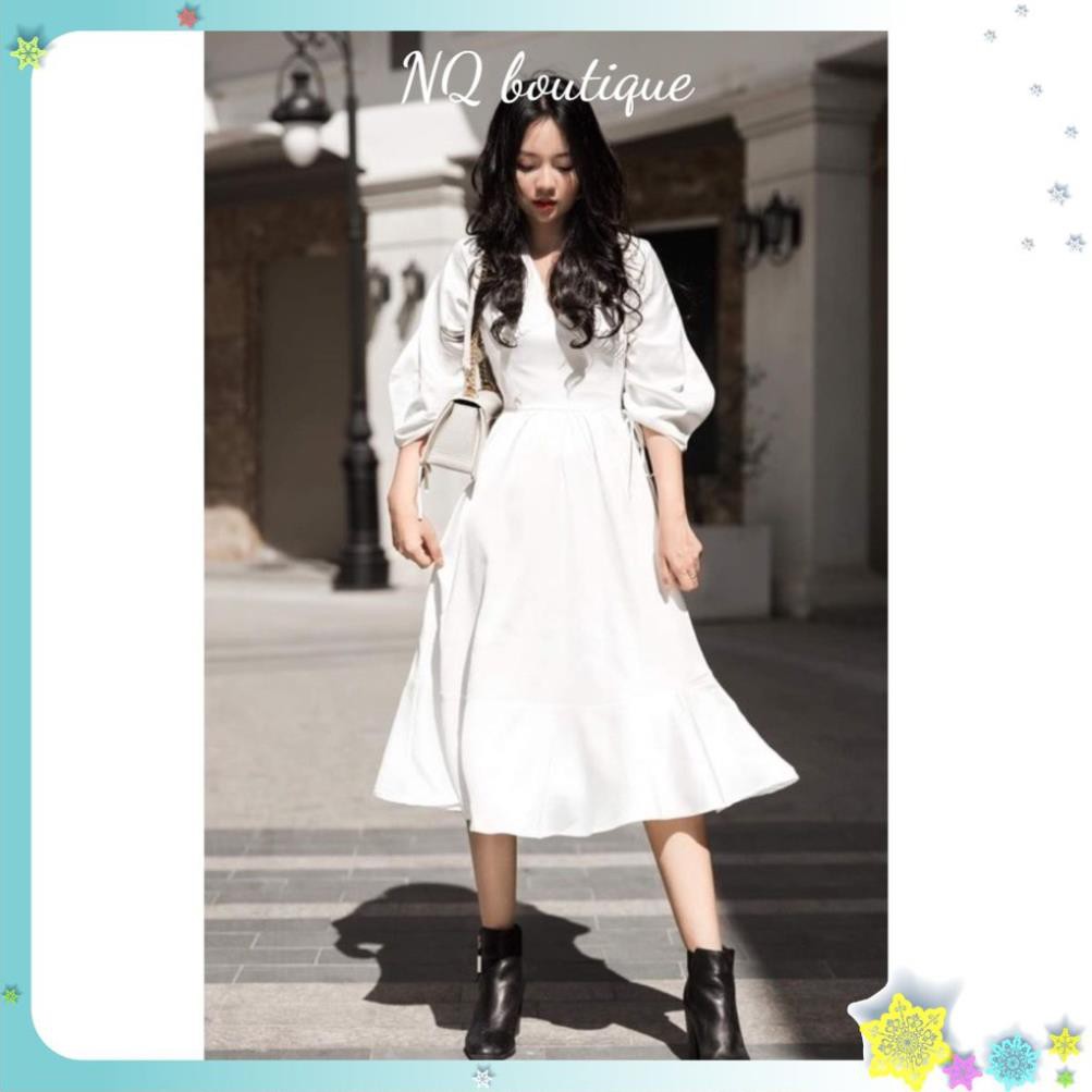 Đầm thiết kế đầm nữ trắng dễ thương mochi dress chât vải đẹp may 2 lớp ྇ ་