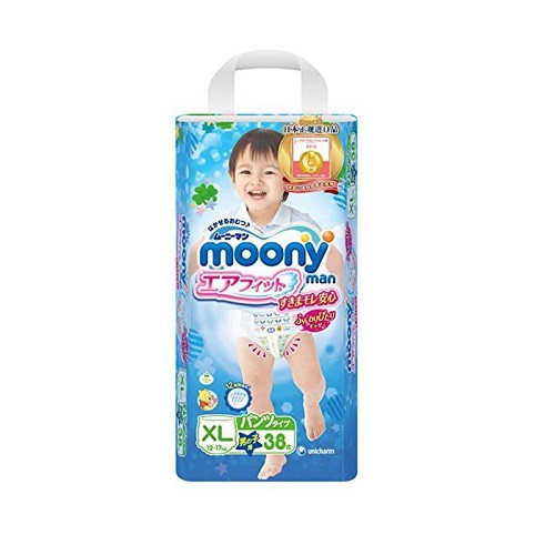 Bỉm - Tã quần Moony size XL - 38 miếng cho bé trai