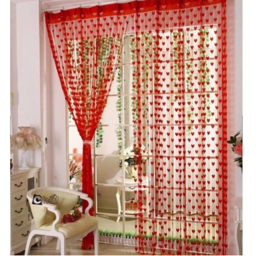 Rèm cửa hình trái tim (1m x 2 m )