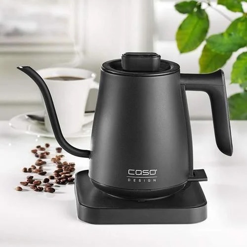 Ấm siêu tốc chuyên dụng pha trà, cà phê Caso Coffee Classic Kettle màu đen nhám [hàng Đức chính hãng]