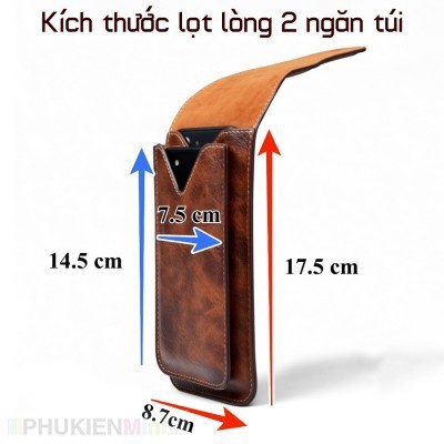 Bao da đeo thắt lưng đa năng chính hãng PULOKA (2 ngăn) Chính hãng