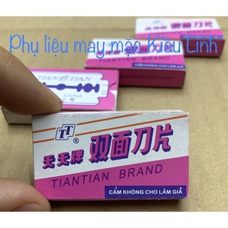 Hộp 10 lưỡi lam hộp Tím, lưỡi lam đen.