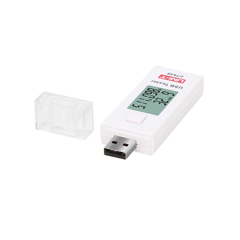 UNI-T UT658 USB Bộ kiểm tra điện áp hiện tại kỹ thuật số U Bộ sạc bác sĩ đĩa Vôn kế Ampe kế Công suất MAX 9V Lưu trữ dữ liệu Đèn nền