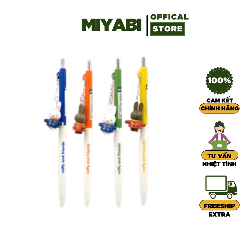 Bút bi xanh , đen cute  M&amp;G ngòi 0,5mm có móc treo ngộ nghĩnh - Bút bi mực xanh- MIYABI STORE