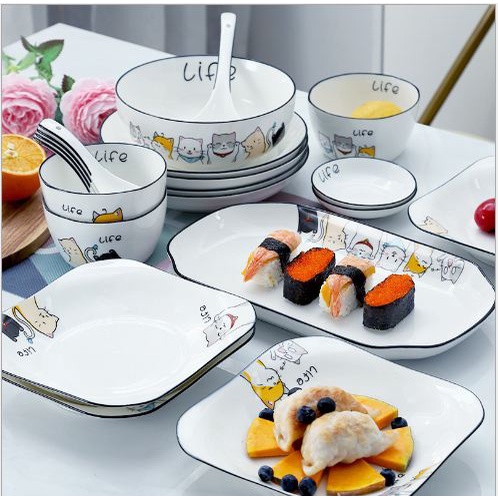 Bộ sưu tập bát đĩa họa tiết mèo LIFE