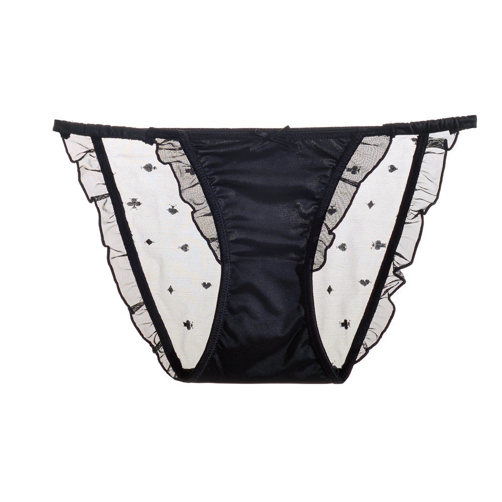 Aubrey Quần Lót Cotton Không Đường May Lưng Thấp Phối Ren Đính Nơ Màu Trơn Gợi Cảm Cho Nữ | BigBuy360 - bigbuy360.vn