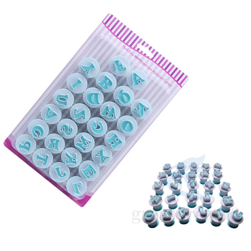 Set khuôn nhấn cắt dập tạo hình bánh quy hình chữ số / chữ cái tiếng Anh dễ sử dụng