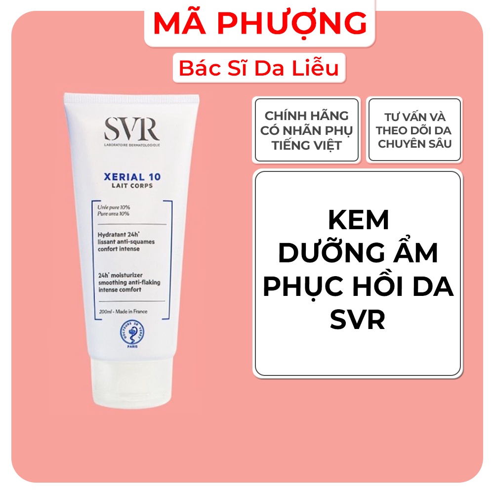 Sữa dưỡng thể và giữ ẩm SVR Xerial 10 Lait Corps cho da khô và rất khô dành cho mặt và toàn thân