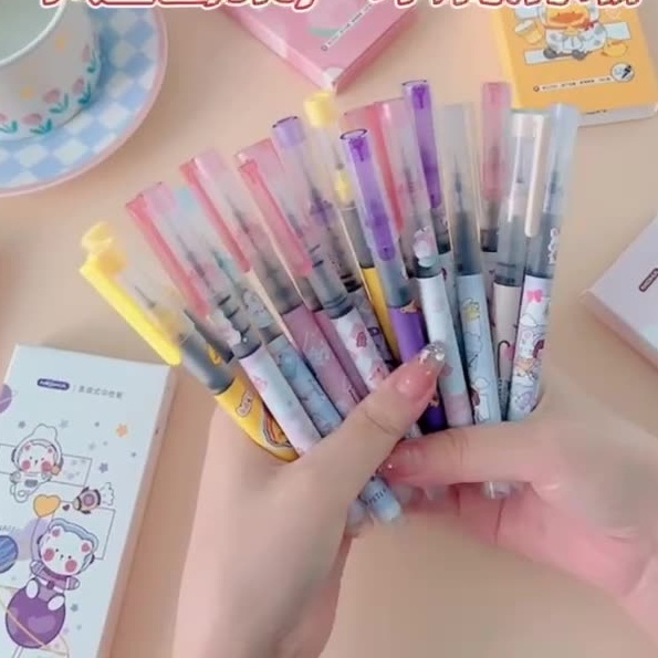 Hộp 6 Bút Gel Hoạt Hình Nhiều Mẫu - Bút Kí Viết Trơn Mực Ra Đều