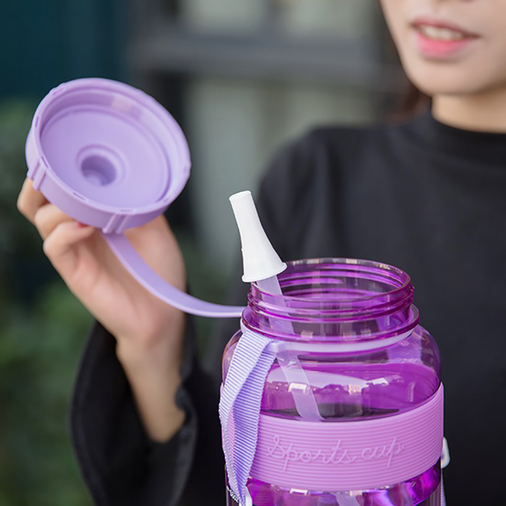 Bình Nước Thể Thao Bằng Nhựa Dung Tích Lớn Kèm Ống Hút