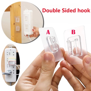 Móc treo tường dính hai mặt Móc treo trong suốt mạnh mẽ Cốc hút Hút Giá đỡ lưu trữ cho phòng tắm nhà bếp