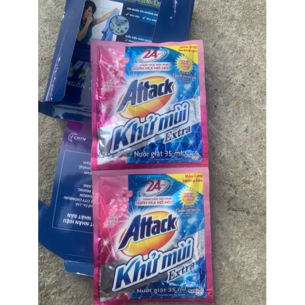 combo 2 gói nước giặt Attack khử mùi Extra MATIC 35ml