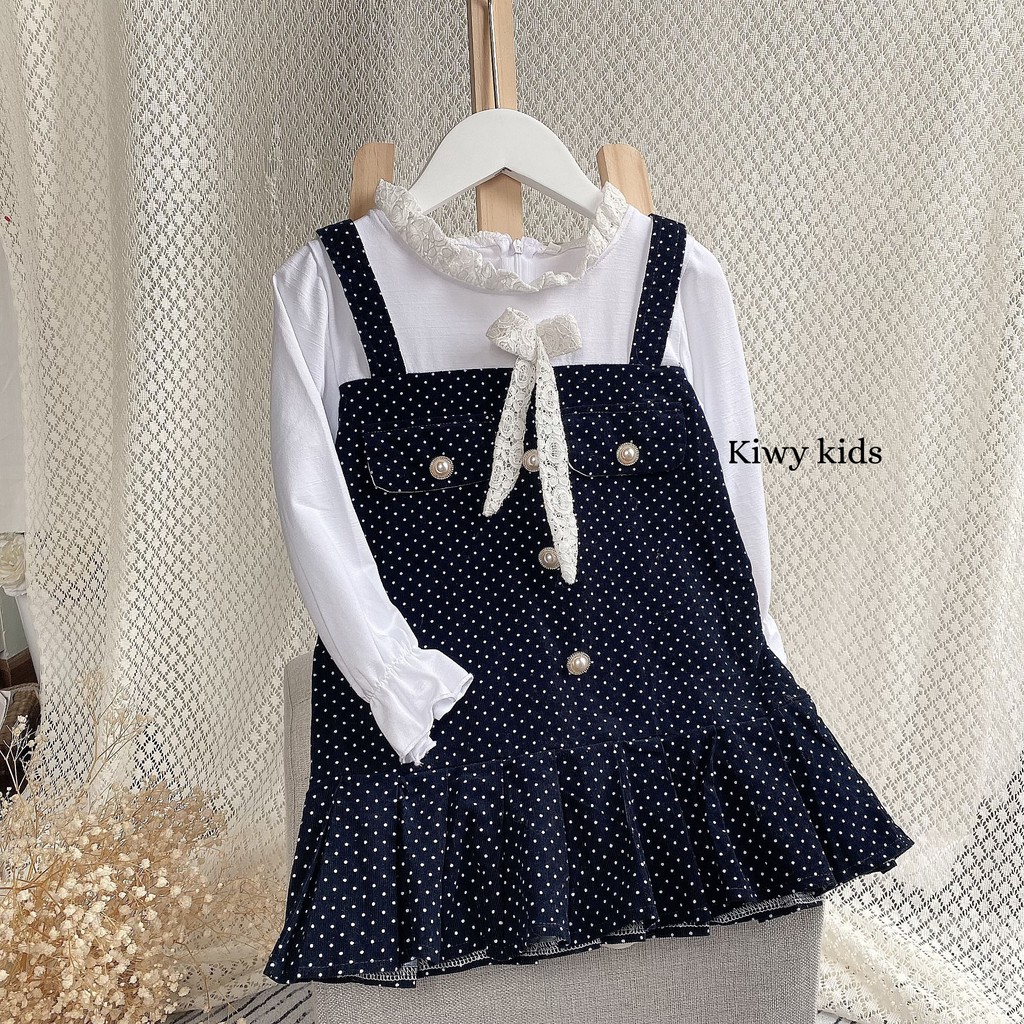 SALE 50%  VÁY NHUNG TĂM PHỐI COTTON KIWY KIDS01 chất liệu mát mẻ phù hợp mặc 4 mùa cho BÉ GÁI TỪ 0 ĐẾN 12 THÁNG