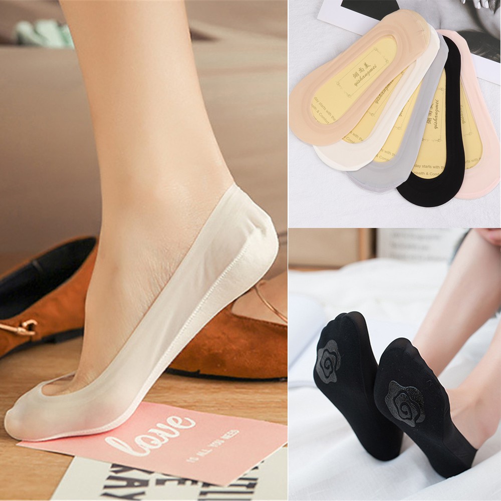 Vớ Cotton Cổ Thấp Siêu Mỏng Thấm Hút Mồ Hôi Chống Trượt Nhiều Màu Sắc Thời Trang Cho Nữ