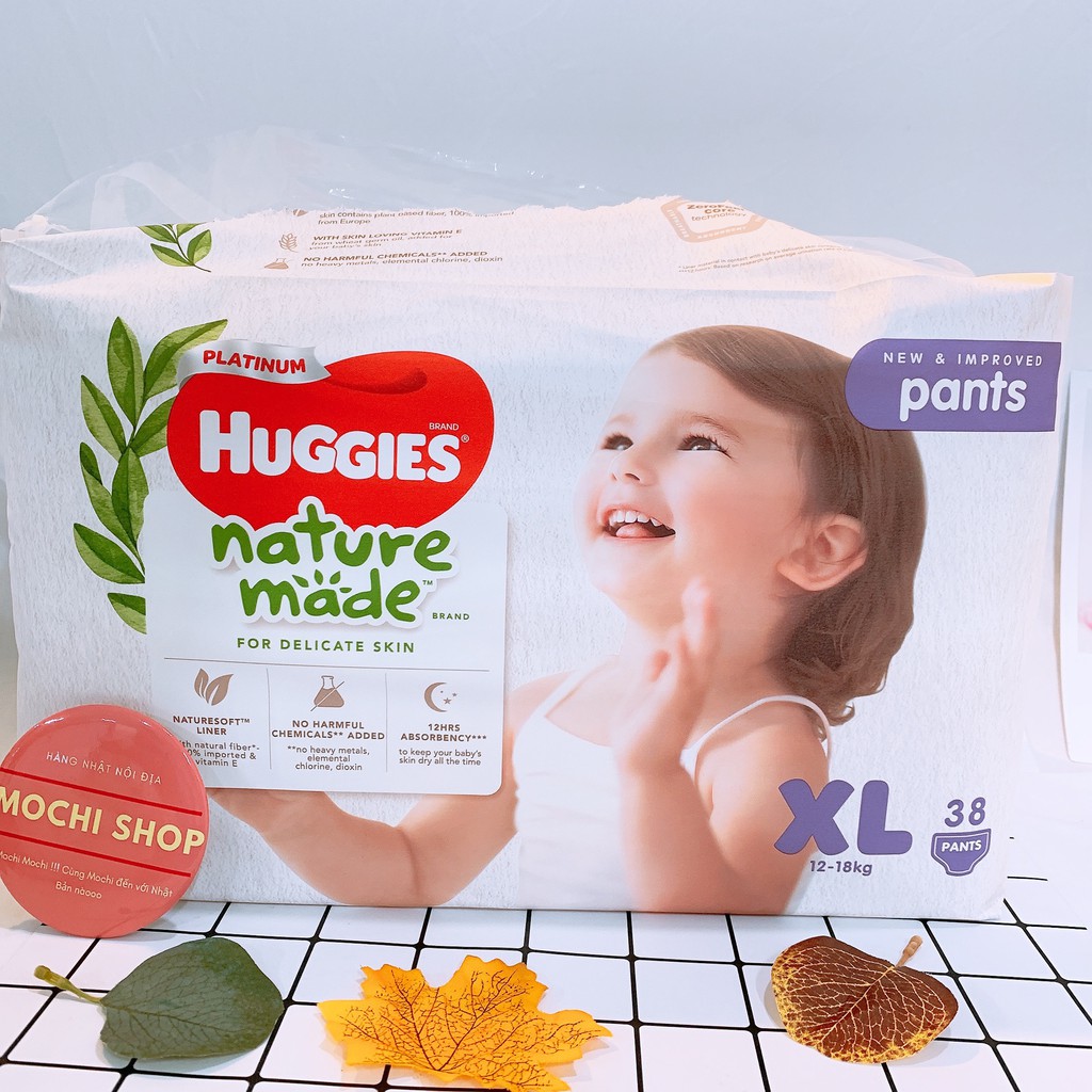 [HÀNG CHÍNH HÃNG CTY] Bỉm HUGGIES PLATINUM NATURE MADE size M58/L44/XL 38/XXL26/S82/NB60