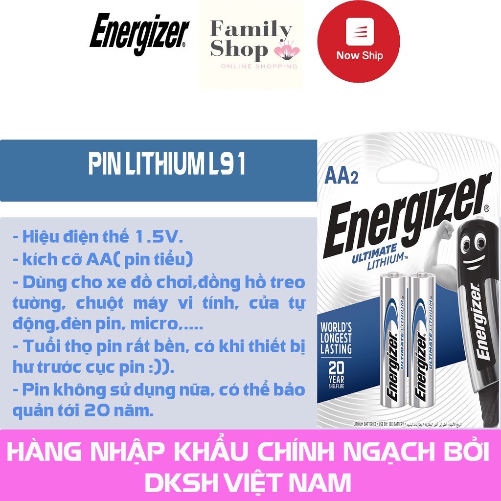 Pin AA Lithium L91 Siêu Cấp.