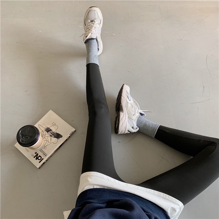 Xiaozhainv Quần legging tập yoga màu đen lưng cao ôm dáng thời trang dành cho nữ | BigBuy360 - bigbuy360.vn