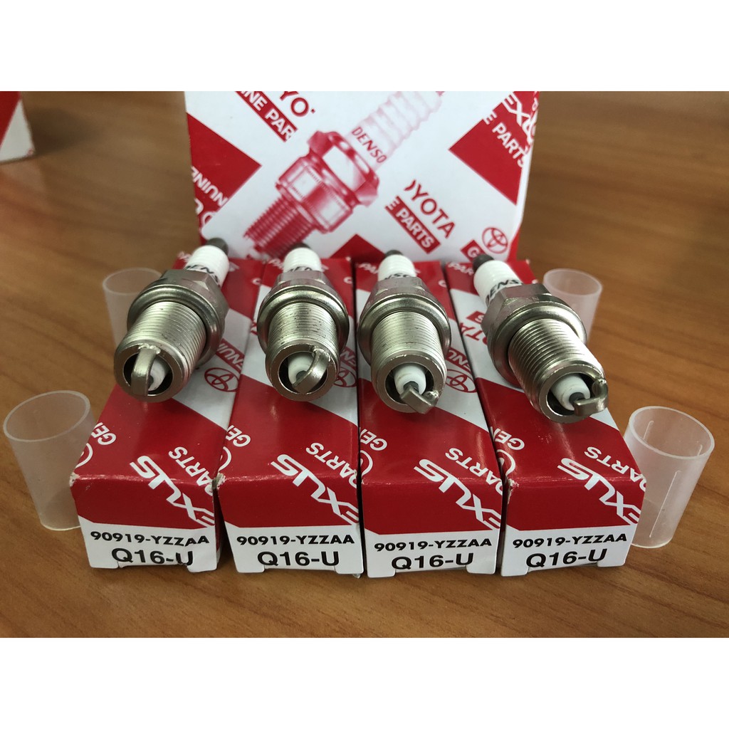 Bộ 4 Bugi DENSO  xe Toyota Vios Yaris Altis  Chính hãng  ren 14 chân ngắn Q16-U