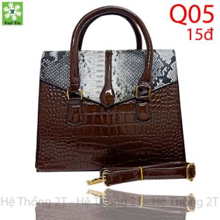 Túi công sở dập giả vân bụng cá sấu