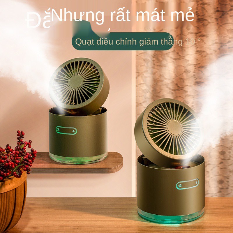 Quạt phun sương nhỏ làm lạnh điện di động có thể sạc lại tia nước mát tạo tác ẩm usb để bàn gấp mini điều hòa ký túc xá