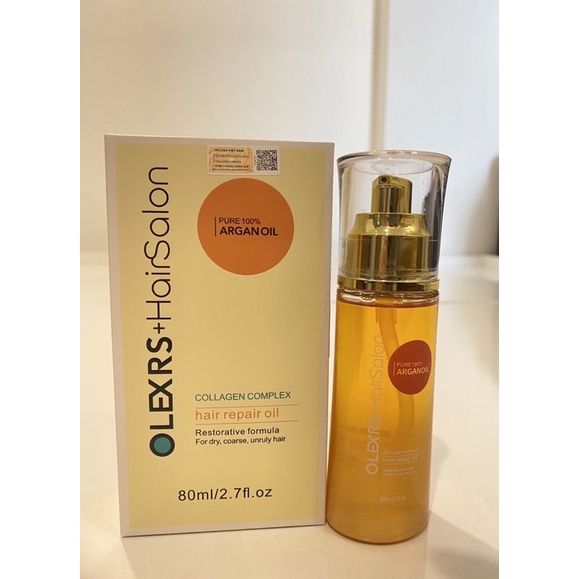 Bộ dầu gội xả Olexrs Argan Oil Collagen Hair Salon Cao Cấp Phục Hồi Tóc Hư Tổn Giúp Tóc Mềm Mượt