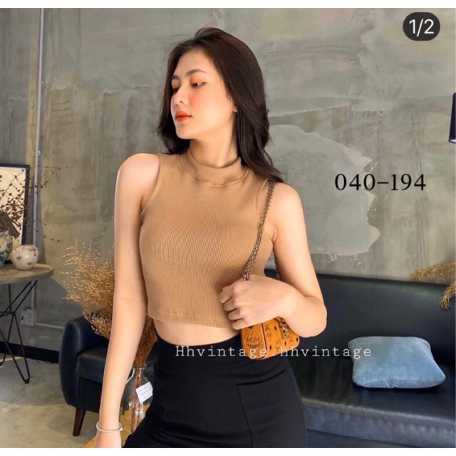 Áo Croptop Cổ Lọ Basic - Chất Vải Cao Cấp A50