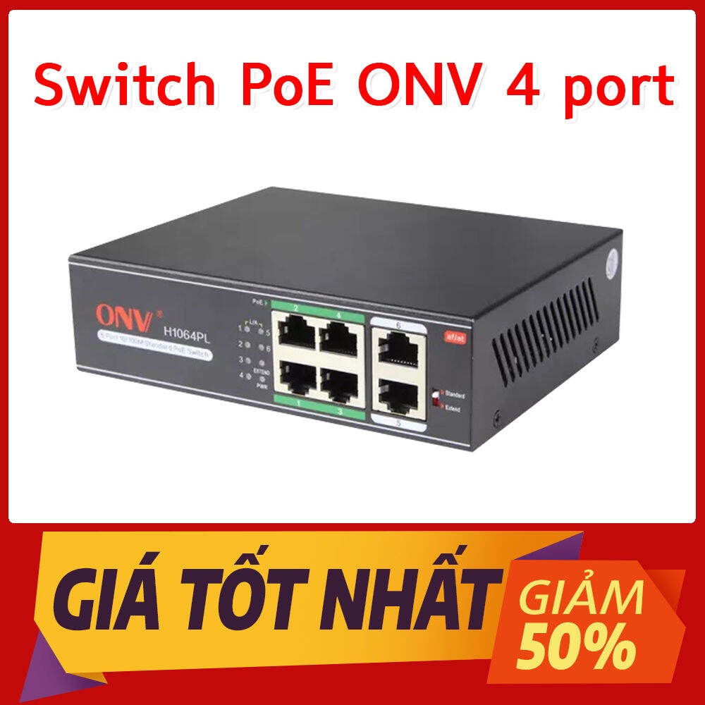 Switch POE ONV 4 Port, 8 Port + 2 cổng Uplink 10/100 Base - Hàng chính hãng
