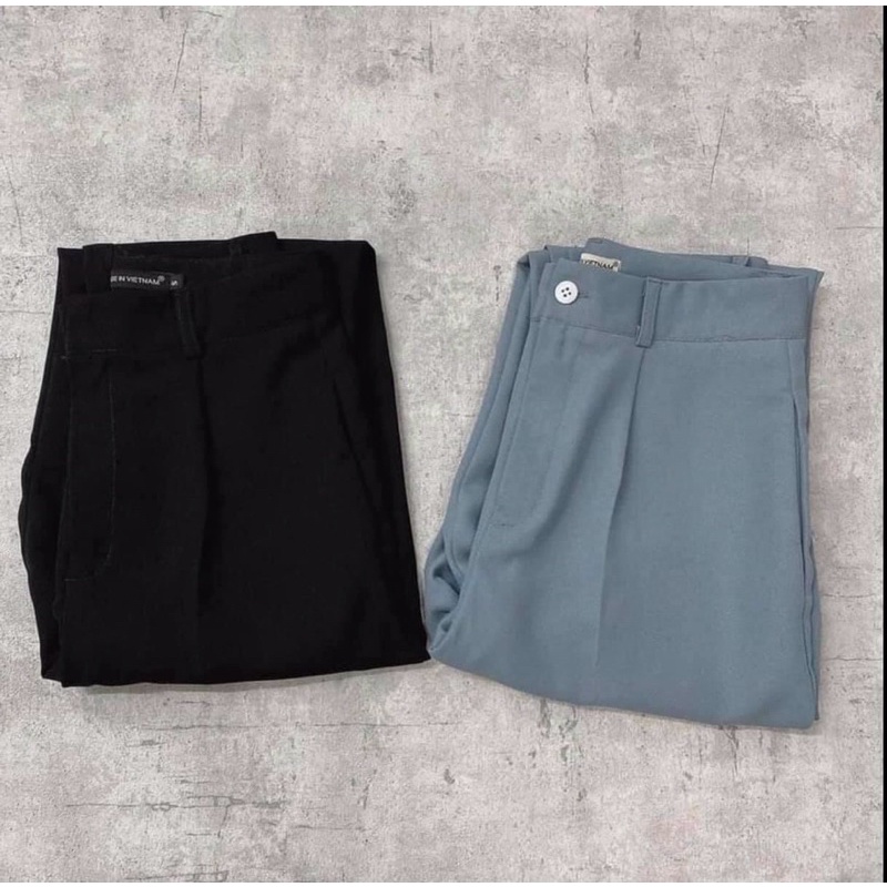 QUẦN BAGGY NỮ  [ảnh video thật] quần công sở dáng basic thiết kế trẻ trung mày pastal