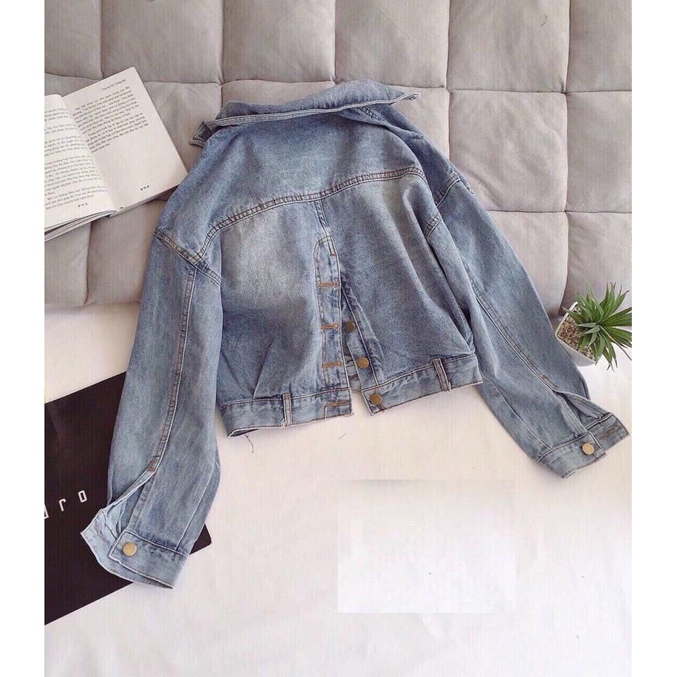 ÁO KHOÁC JEAN NỮ 4 CÚC SAU LƯNG (XANH JEAN) CROPTOP  SIÊU HOT 1810