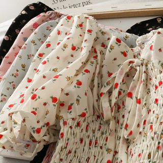 Áo Croptop Chất Voan Hoạ Tiết Hoa Nhí