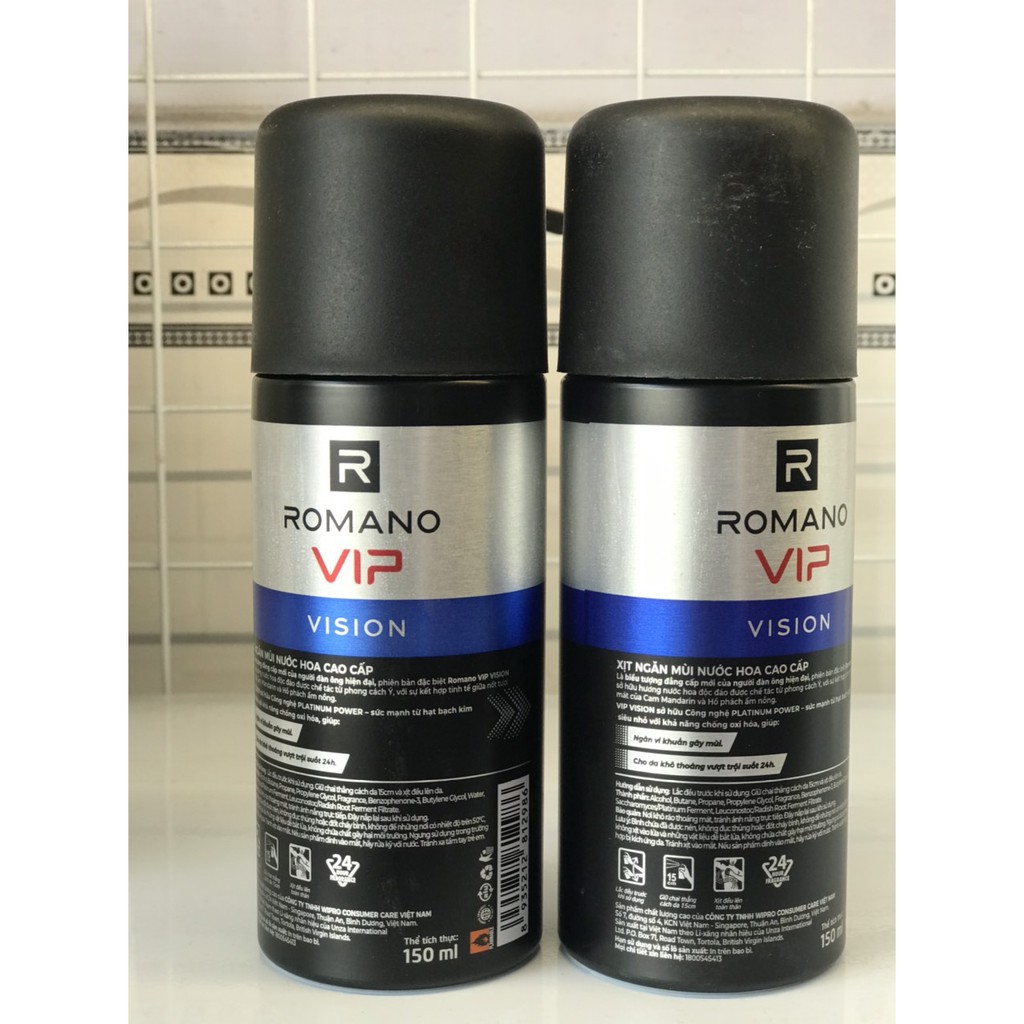 Xịt khử mùi Romano VIP chai 150ml