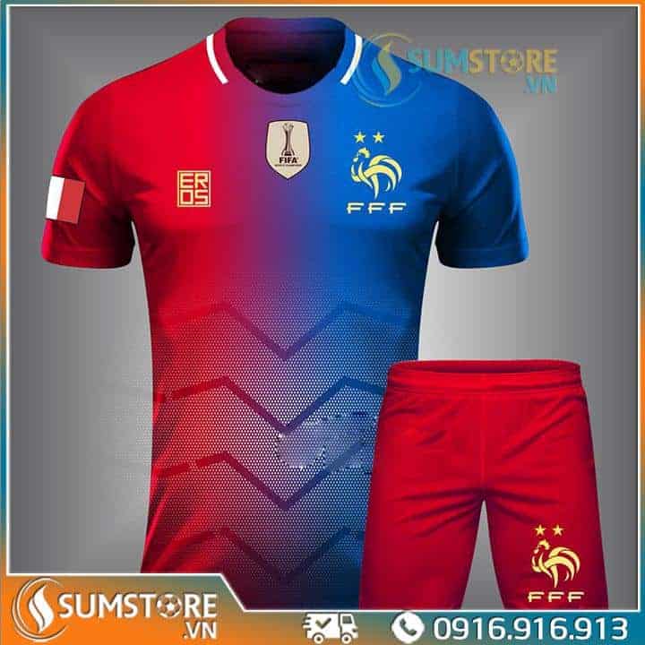 Áo Bóng Đá Độc Lạ - Tuyển Pháp Xanh Đỏ S03