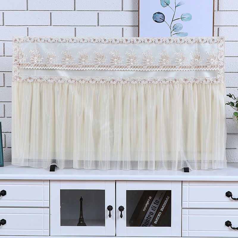 Tấm che TV treo màn hình LCD 55 inch 32 inch mặt cong 65 lớp vải bọc ren TV đặt treo tường | BigBuy360 - bigbuy360.vn